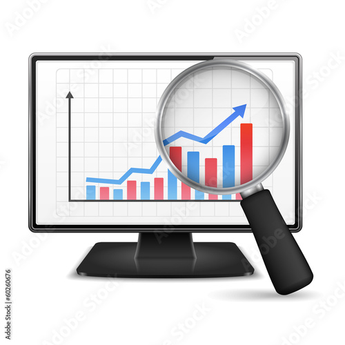 Computer Monitor with Graph
