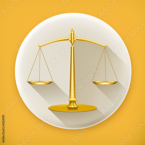 Weight Scale, long shadow vector icon