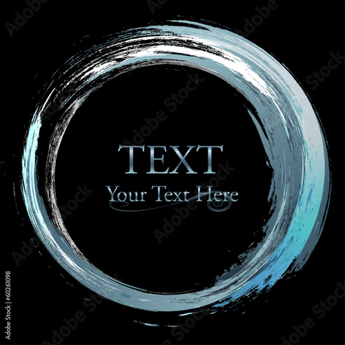 Abstract vector design element. Circle frame painted with brush