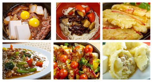 Food set of different chinese cuisine .
