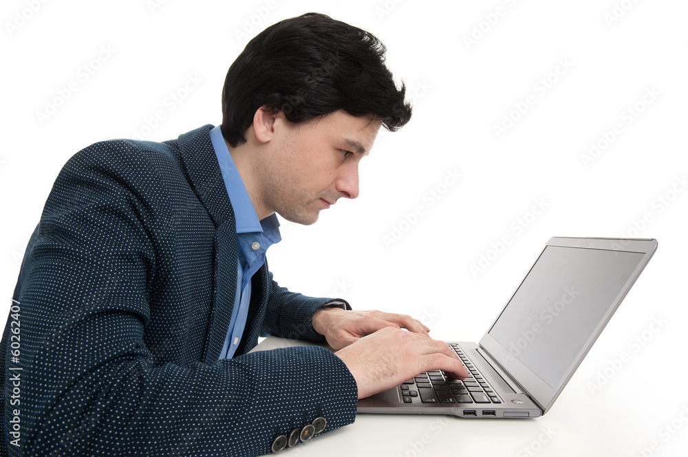Portrait of young confident business man with laptop Portrait of young confident business man with laptop