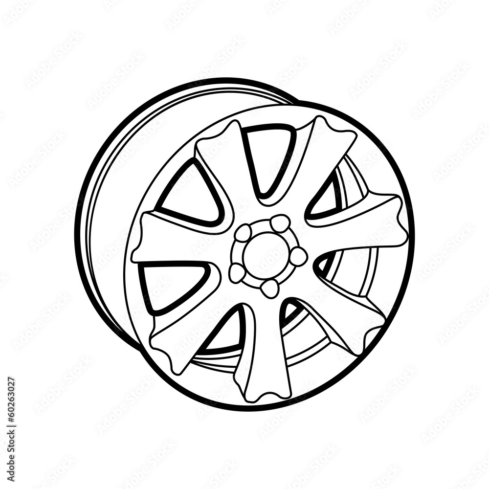 wheel on white
