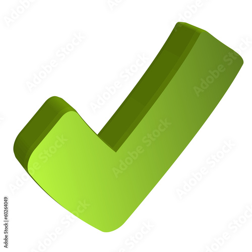 Grüner Haken in 3D