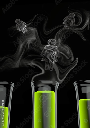 3d render of a isolated woman symbol formed by smoke