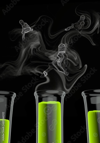 3d graphic of a beautyful sexy woman icon formed by smoke