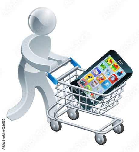 Person pushing trolley with...