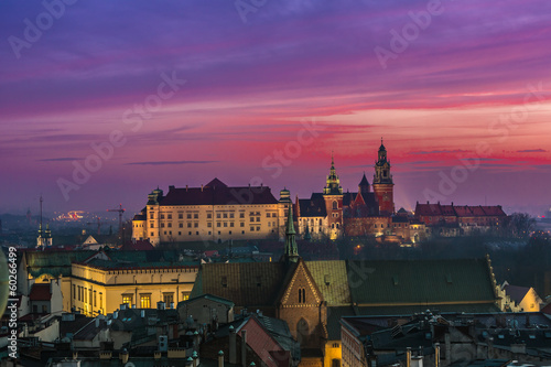 Poland, Krakow. Wawel Castle and Wistula . Krakow Poland.