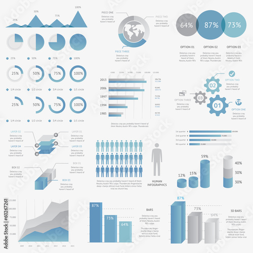 Big collection of modern business infographic vector elements