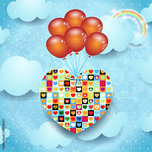 Heart and balloons