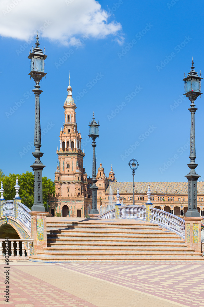 Spain Square in Seville in a summer day