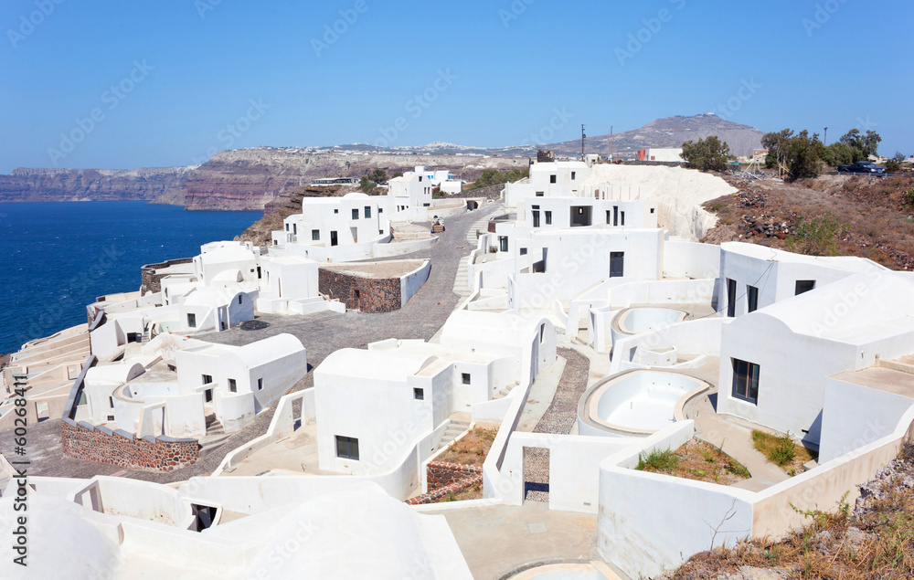 View of generic village at Santorini island