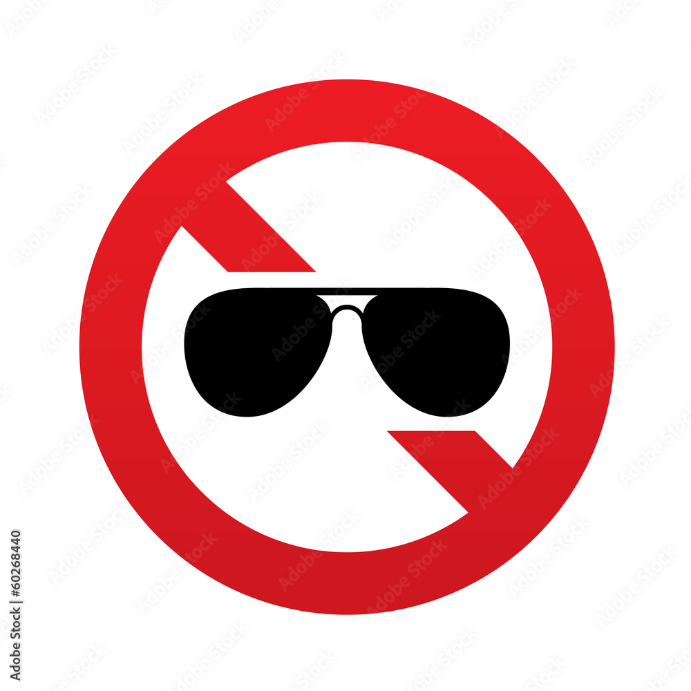 No Aviator sunglasses sign. Pilot glasses button No Aviator sunglasses sign. Pilot glasses button