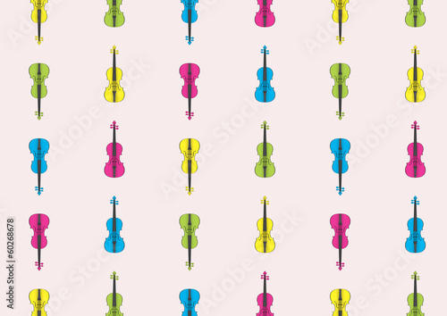 Postacrd with colored violins