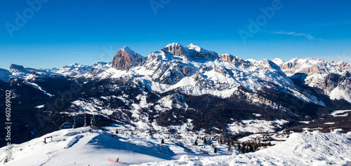 The valley of Cortina from the peak of Faloria photo