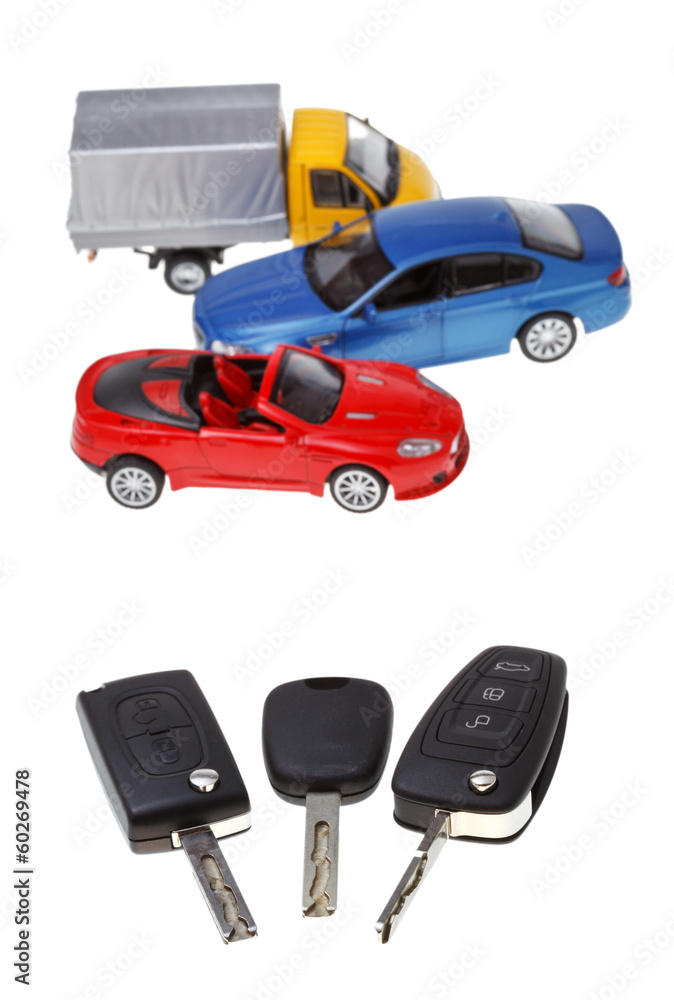 three vehicle keys and model cars three vehicle keys and model cars