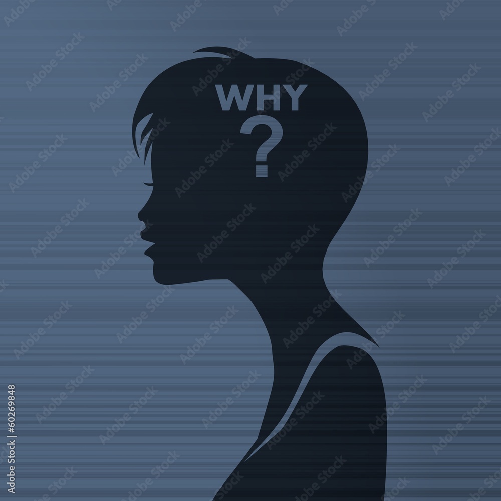woman silhouette with why inside woman silhouette with why inside