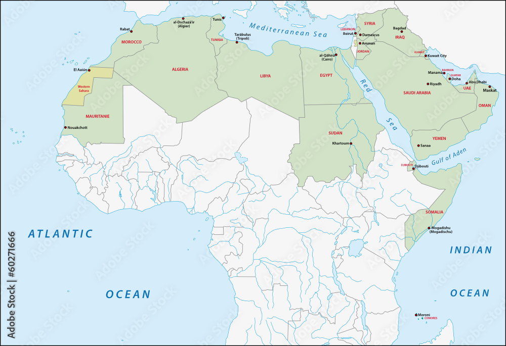 Fototapeta premium League of Arab States, map