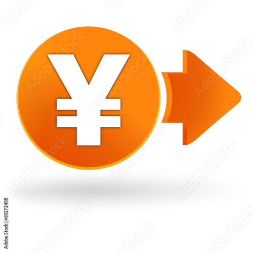 yen sur symbole web orange