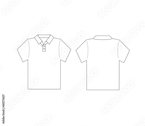 white polo shirt front black template -vector