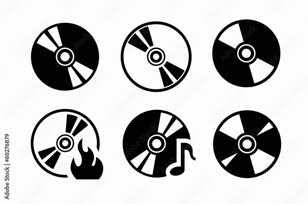 CD icons - obrazy, fototapety, plakaty 