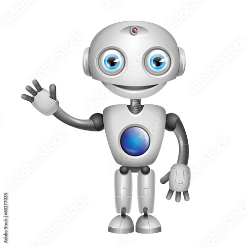 Vector Cute Robot with big eyes
