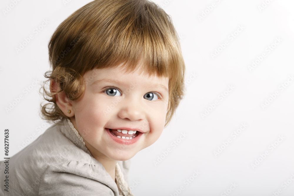 Cute little laughing girl portrait Cute little laughing girl portrait