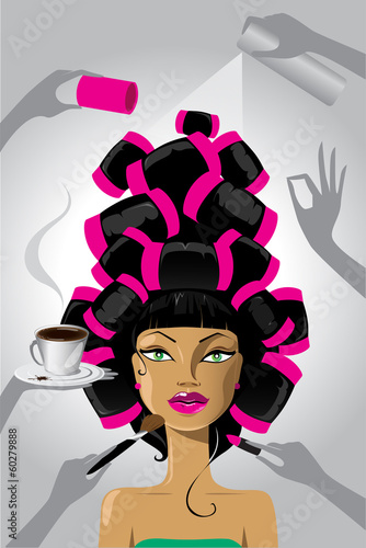 Woman in a beauty salon
