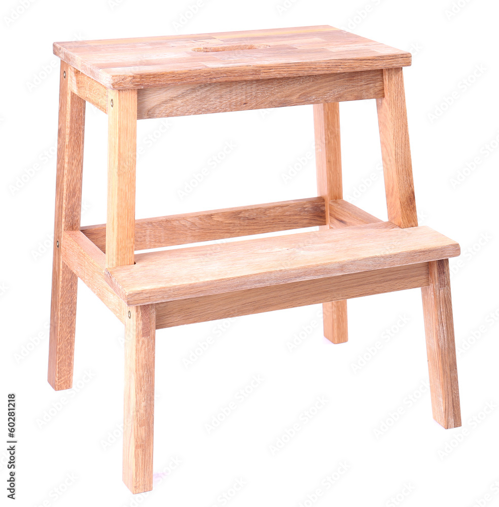 Small wooden ladder, isolated on white Small wooden ladder, isolated on white