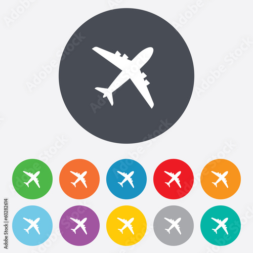 Airplane sign. Plane symbol. Travel icon.