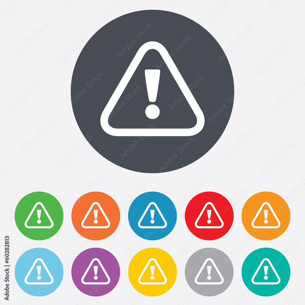 Attention sign icon. Exclamation mark. Attention sign icon. Exclamation mark.