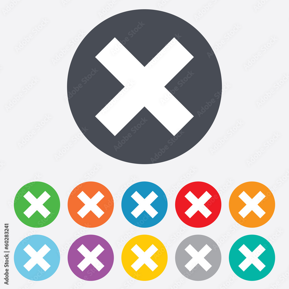 Delete sign icon. Remove button. Delete sign icon. Remove button.