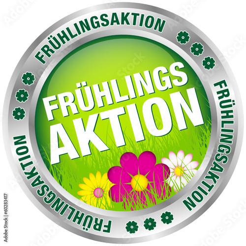 Button "Frühlingsaktion" grün/pink/silber