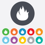 Fire flame sign icon. Fire symbol.