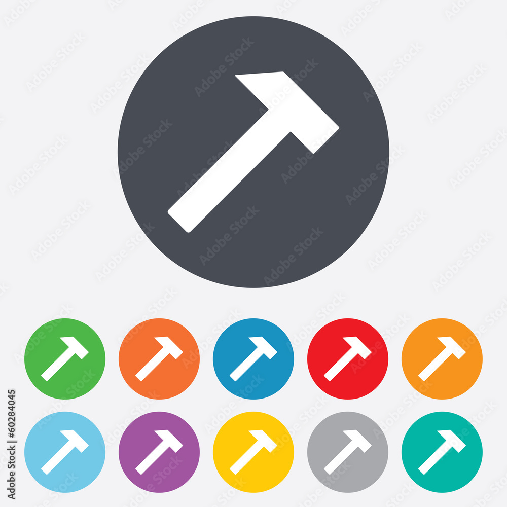Hammer sign icon. Repair service symbol. Hammer sign icon. Repair service symbol.