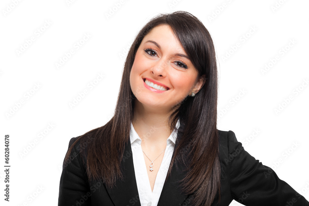 Smiling businesswoman isolated on white Smiling businesswoman isolated on white