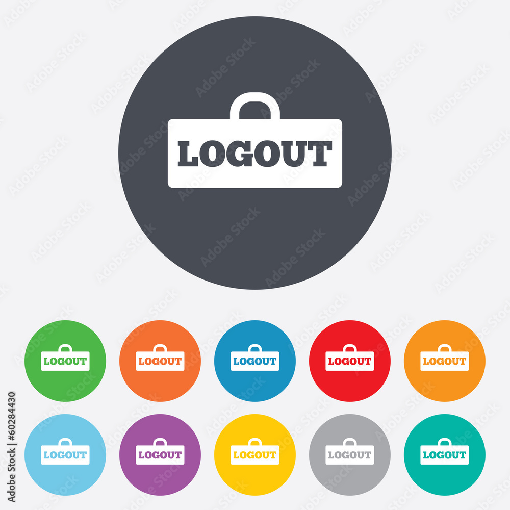 Logout sign icon. Log out symbol. Lock. Logout sign icon. Log out symbol. Lock.
