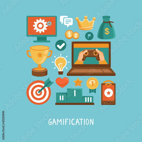 Vector flat concept - gamification