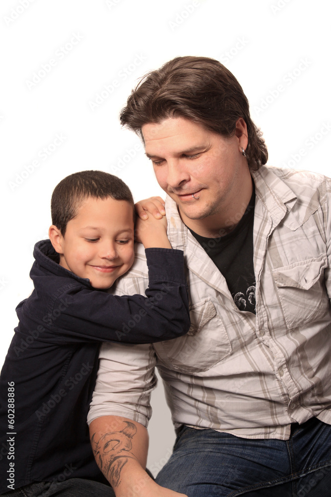 Father and young son Father and young son