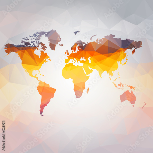 Plakat kontynent geografia nowoczesny glob planeta
