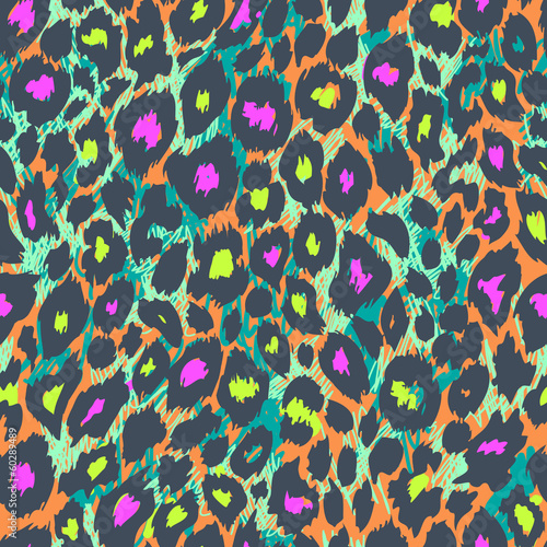 neon animal seamless background