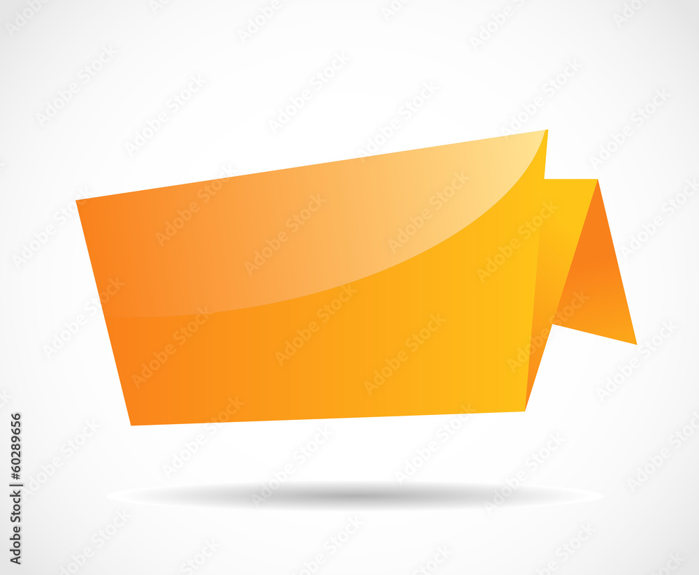 Orange glossy origami blank bubble speech vector Orange glossy origami blank bubble speech vector