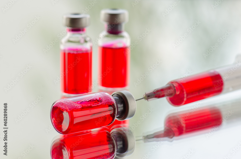Vials and syringe Vials and syringe