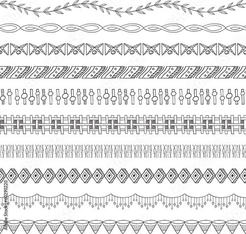 Seamless Doodle Border and Frame Elements two