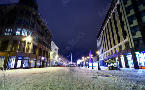 Night view at center of Old Riga, Latvia