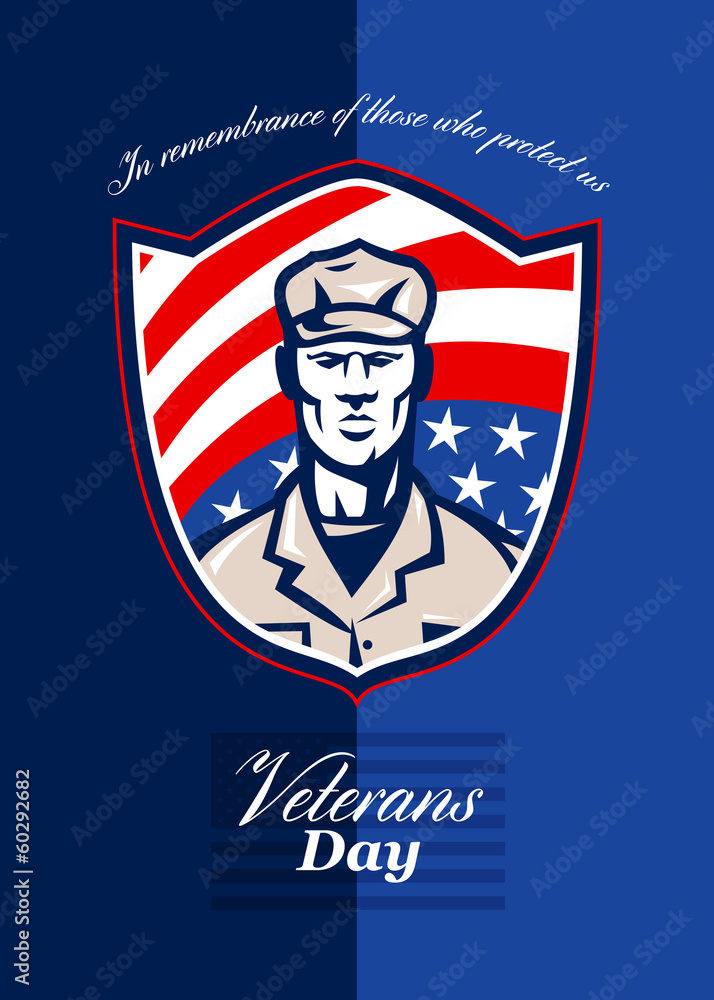 Veterans Day Modern Soldier Greeting Card Retro Veterans Day Modern Soldier Greeting Card Retro