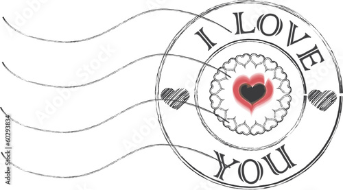 I love you post stamp