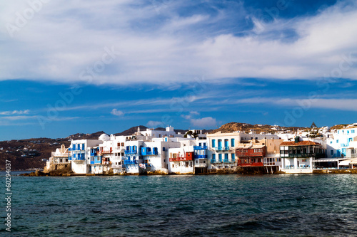 Fototapeta Naklejka Na Ścianę i Meble -  Panoramic view of little Venice on Mykonos Island, Greece