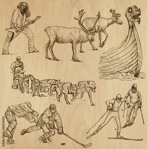 SCANDINAVIA set no.4 - Collection of hand drawn illustrations
