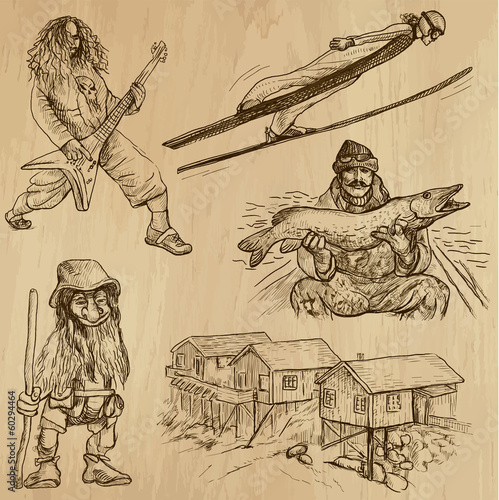 SCANDINAVIA set no.5 - Collection of hand drawn illustrations