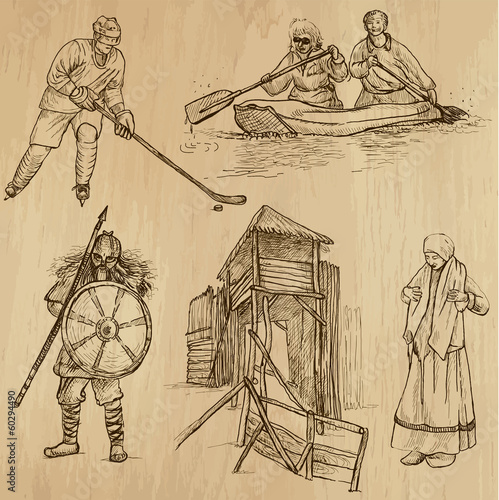 SCANDINAVIA set no.6 - Collection of hand drawn illustrations